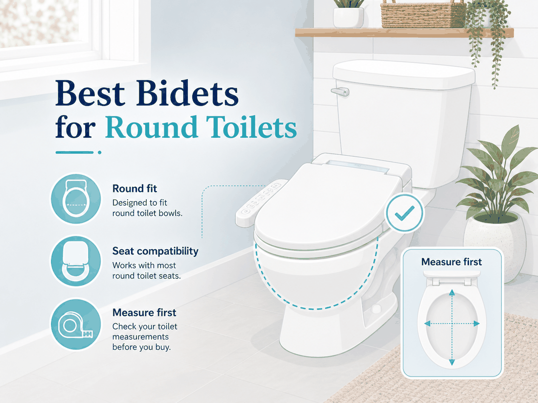 Round toilet bidet fit illustration